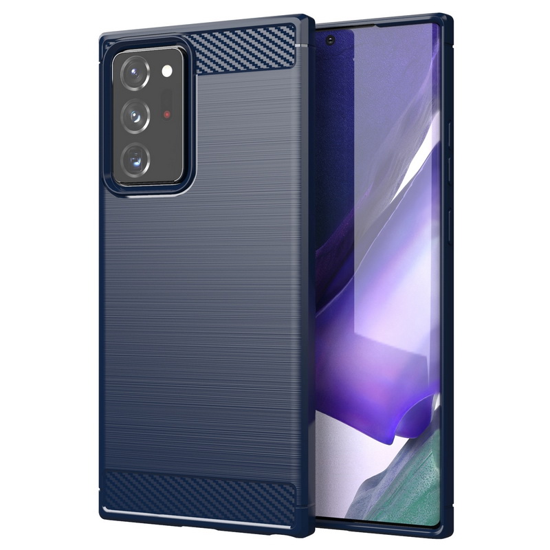 เคส Samsung Galaxy S20 Ultra / S20 Ultra 5G #เคสตกแต่งคาร์บอนไฟเบอร์ ผิวขัดแปรง Brushered TPU Back Case