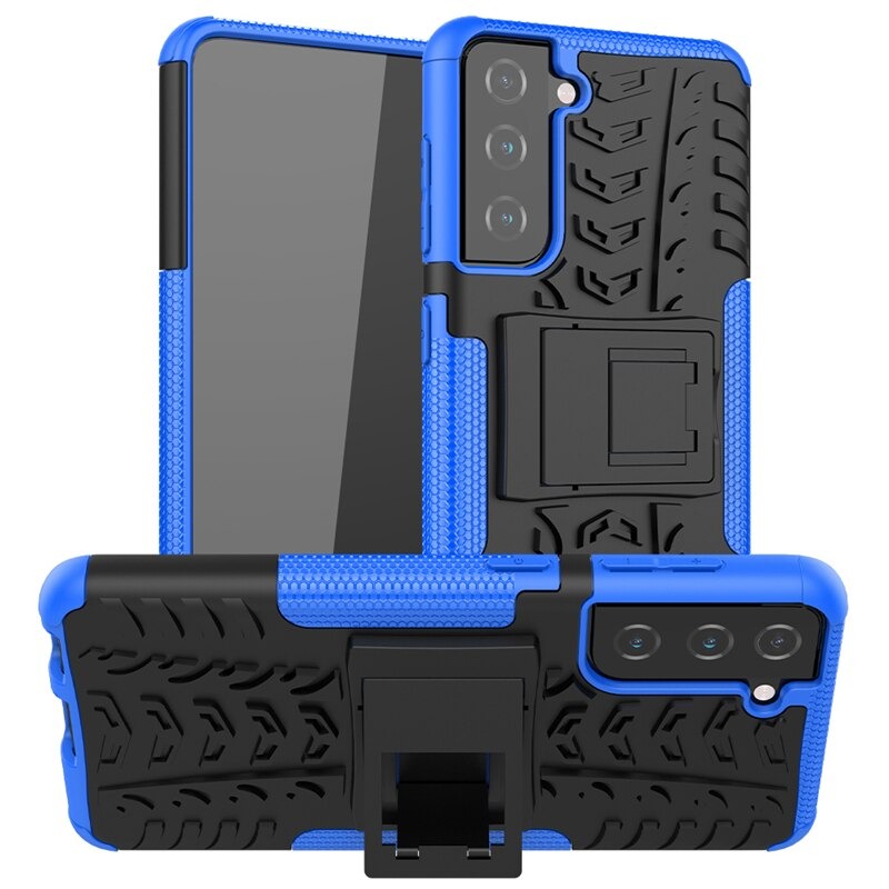 เคส Samsung Galaxy S22+ 5G #เคสฝาหลังกันลื่น Cool Tyre Pattern Kickstand (PC + TPU)