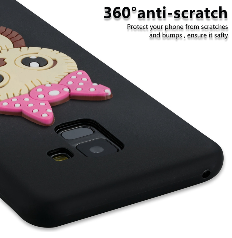 เคส Samsung Galaxy A8+ (2018) #เคสฝาหลังนิ่มลายนกฮูกติดโบ 3D น่ารัก Lovely 3D Owl with Bowknot Pattern