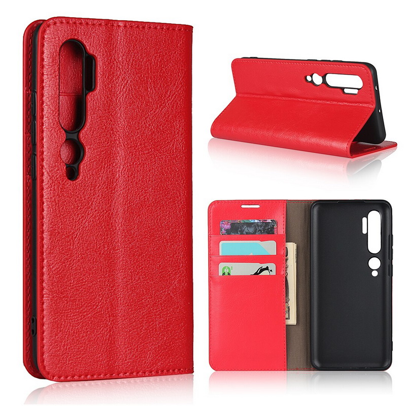 Case Xiaomi Mi Note 10 Pro #เคสฝาพับหนังแท้แบบกระเป๋าสตางค์คุณภาพดี Crazy Horse Genuine Leather Cover