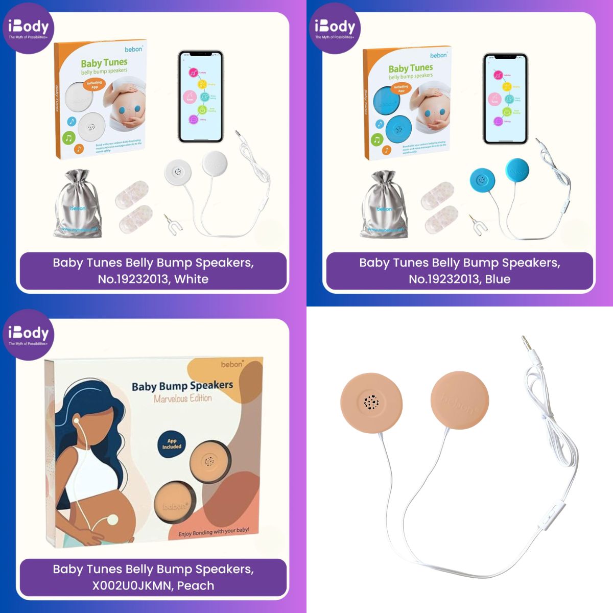 Bebon® Baby Tunes Belly Bump Speakers, No.19232013 หูฟัง เล่นเพลง เสียง และเสียงพูด ให้ทารกในครรภ์