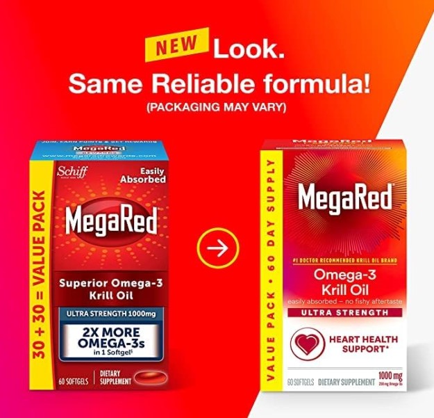 (Pre Order) Schiff® MegaRed Superior Omega-3 Krill Oil Ultra Strength 1000 mg 60 Softgels น้ำมันคริลล์ โอเมก้า3