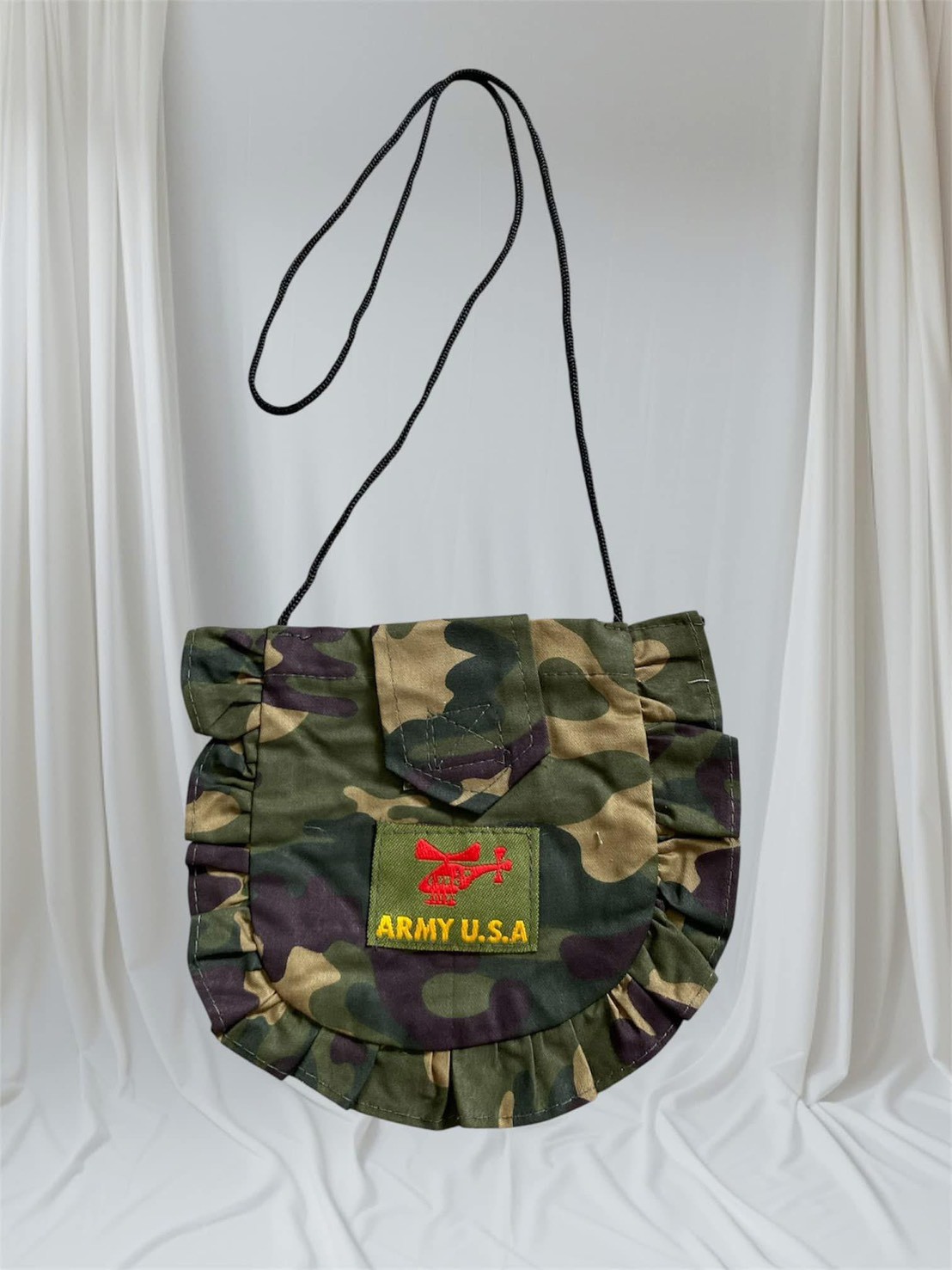 ชุดเด็กเดรสลายทหาร พร้อมกระเป๋า