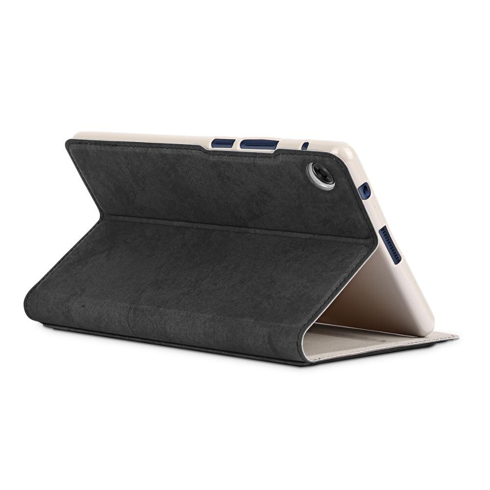 Case Huawei MatePad T8 8 นิ้ว #เคสฝาพับหนัง PU ลายผิวผ้า Soft Silicone Case Adjustable Stand Business Card Slot Cover