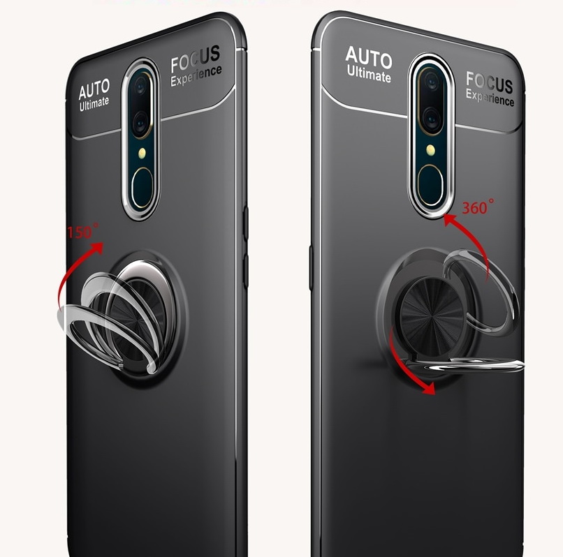 Case OPPO F11 #เคสฝาหลัง TPU Finger Ring Kickstand (แผ่นโลหะแบบ Built-in)