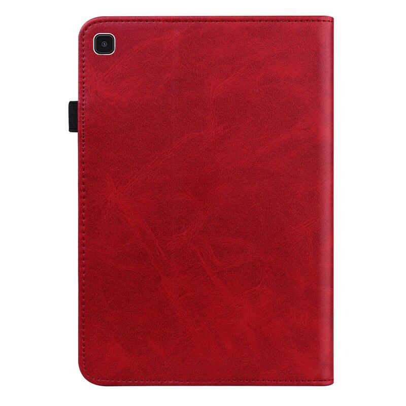 เคส Samsung Galaxy Tab A7 Lite 8.7" (T220,T225) #เคสฝาพับหนัง PU มีช่องใส่บัตรปกเย็บลายเส้น Stitching Line Design Solid Color Leather Tablet Stand Cover with Card Holder