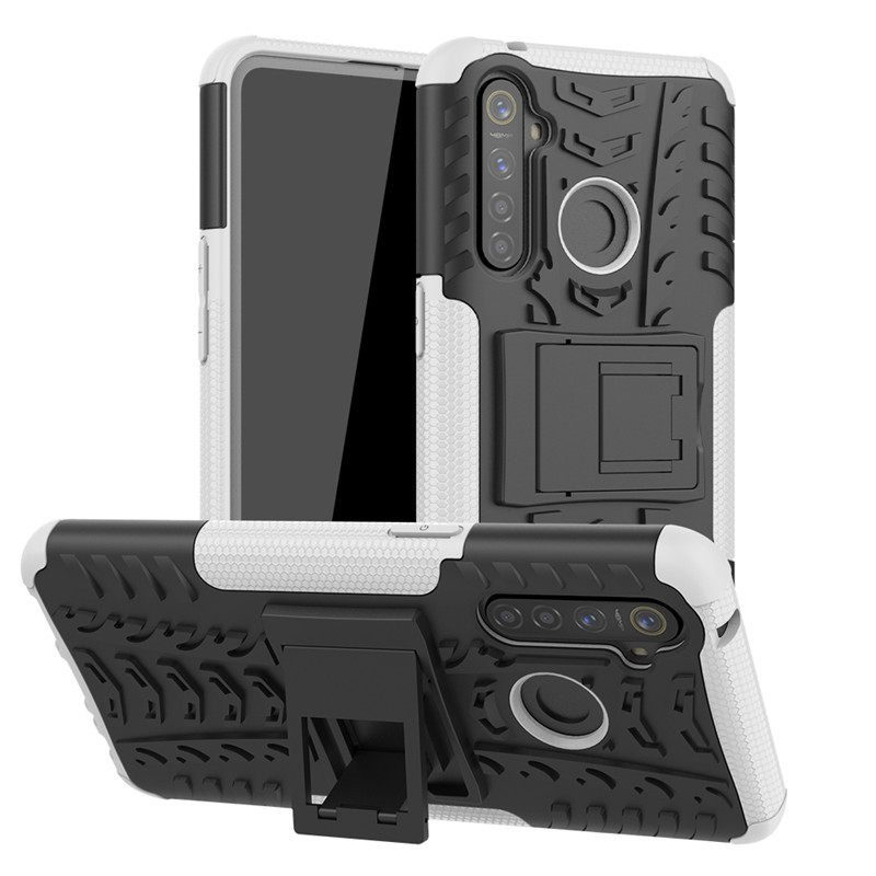 เคส Realme 5 Pro #เคสฝาหลังกันลื่น Cool Tyre Pattern Kickstand (PC + TPU)