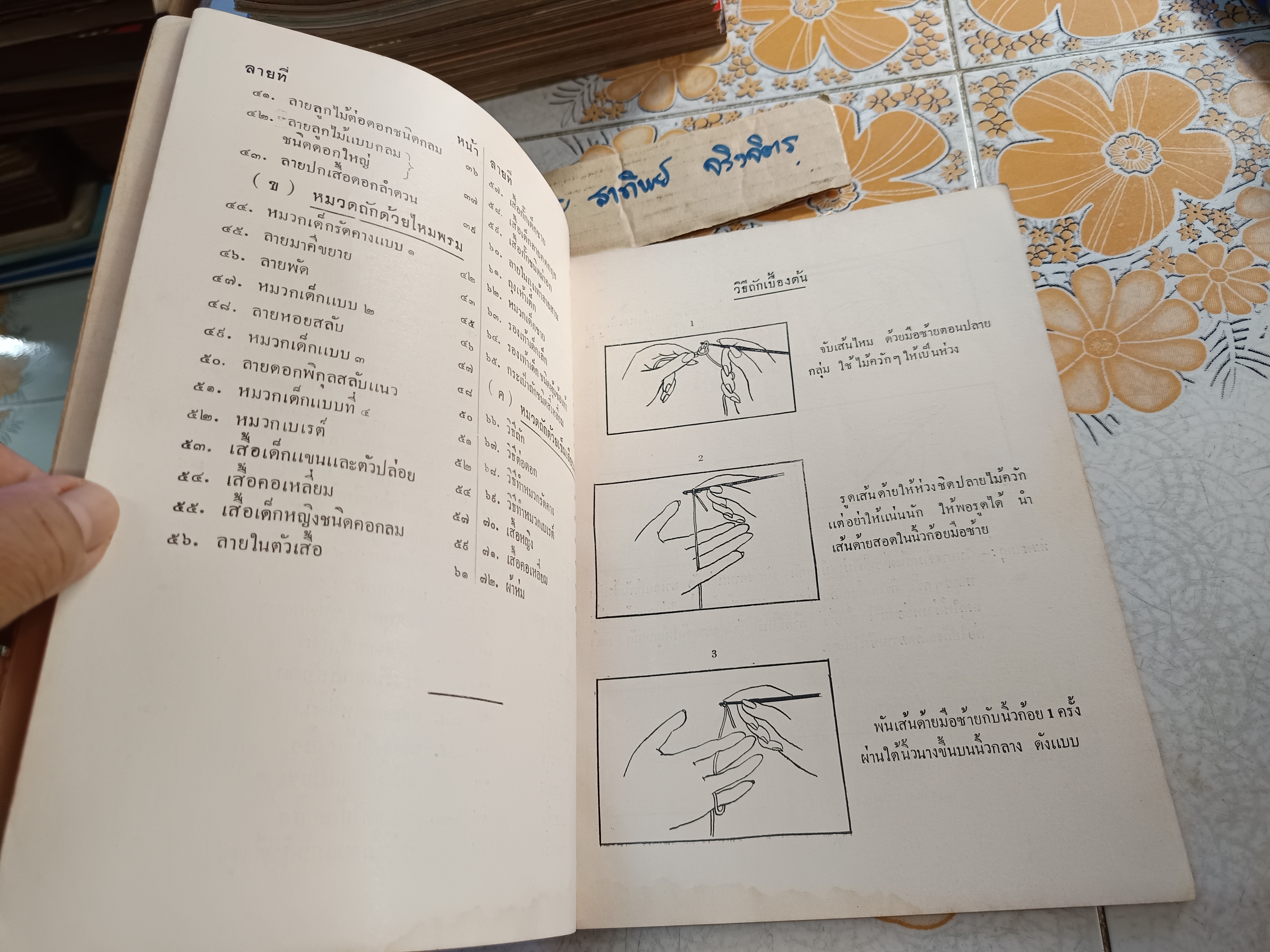 ตำราถักโครเชต์ เล่ม 1 ของ มณีวรรณ (คุณหญิงมณี วรรณศาสน์พลยุทธ / มณี ลุศนันทน์ จัดทำโดยโรงเรียนเจริญกิจนารี พ.ศ 2500 **สินค้าหมด**