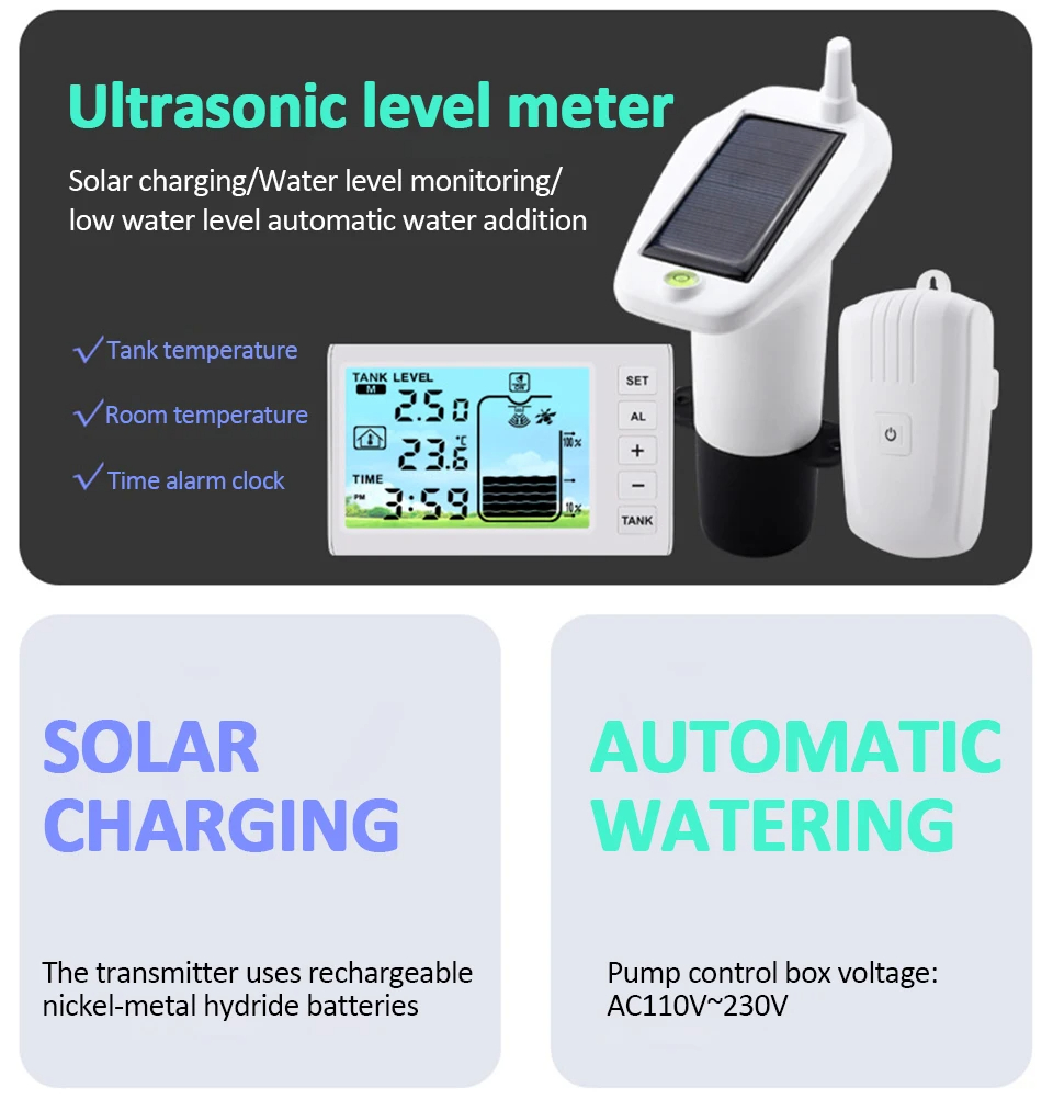 เซนเซอร์วัดความลึกถังน้ำ ultrasonic sensor แบบมีจอส่งสัญญาณ