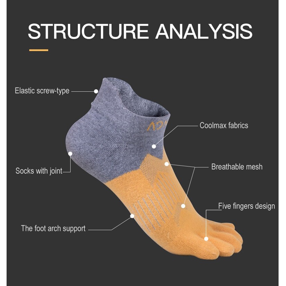 ถุงเท้าแยกนิ้ว ถุงเท้าวิ่งมาราธอน ถุงเท้าผลิตจากเส้นใยสังเคราะห์ Coolmax AONIJIE รุ่น E4810 (N03)