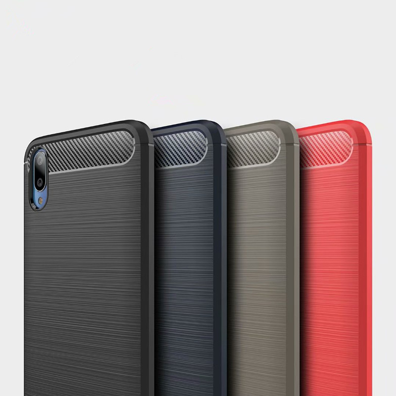 Case vivo V11 / V11 Pro #เคสฝาหลังตกแต่งคาร์บอนไฟเบอร์ ผิวขัดแปรง Brushered TPU Back Case