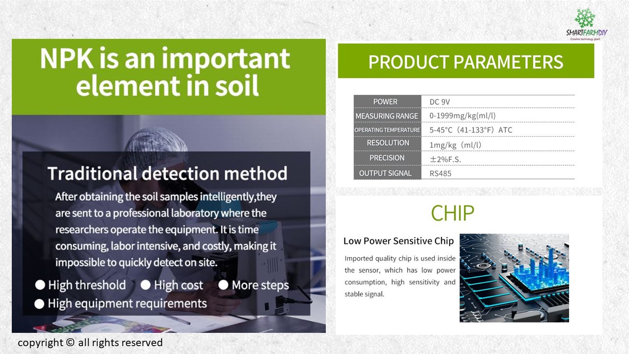 NPK sensor MODBUS RTU485
