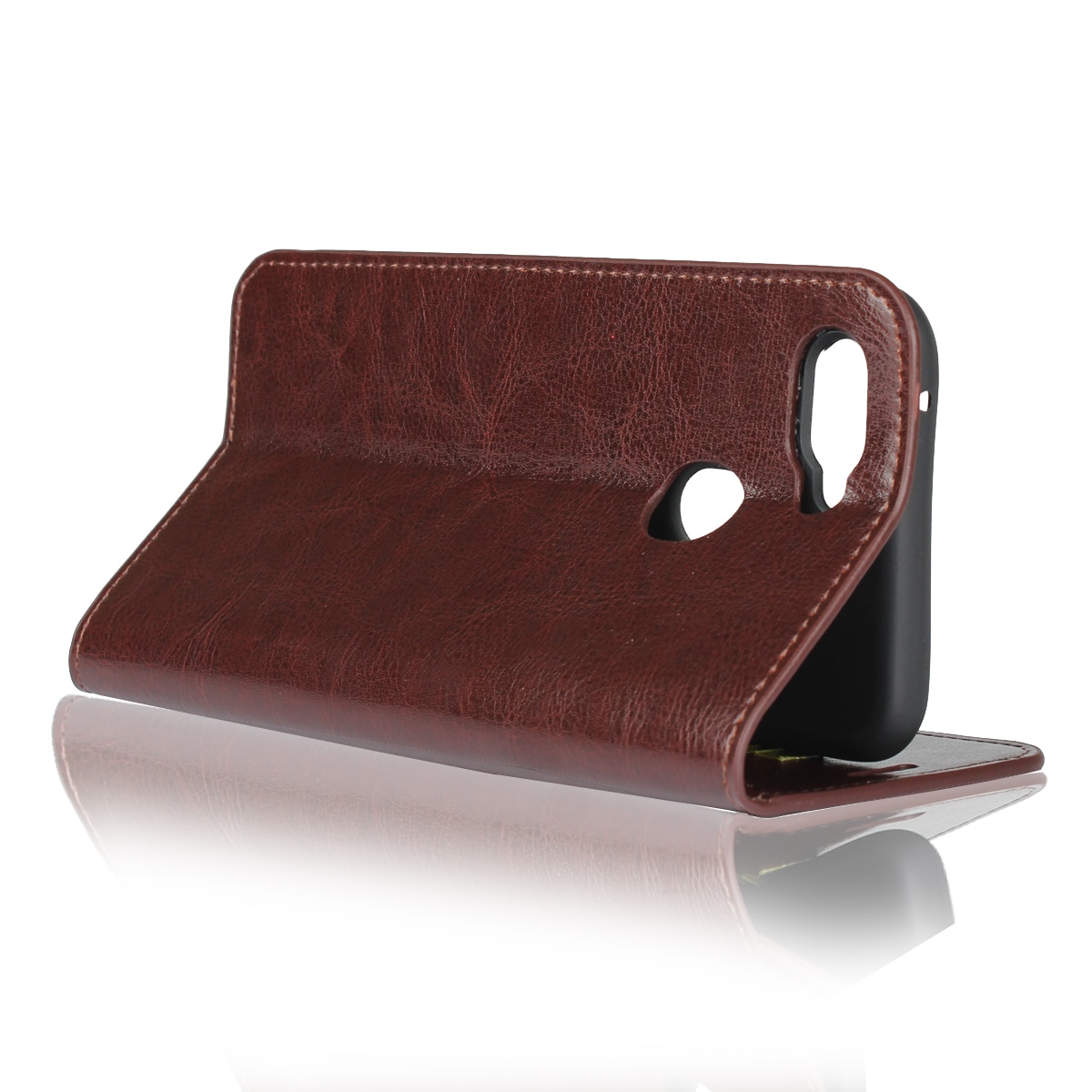 เคส OPPO A12 #เคสฝาพับแบบกระเป๋าสตางค์หนังแท้ Crazy Horse Genuine Leather Wallet Shell