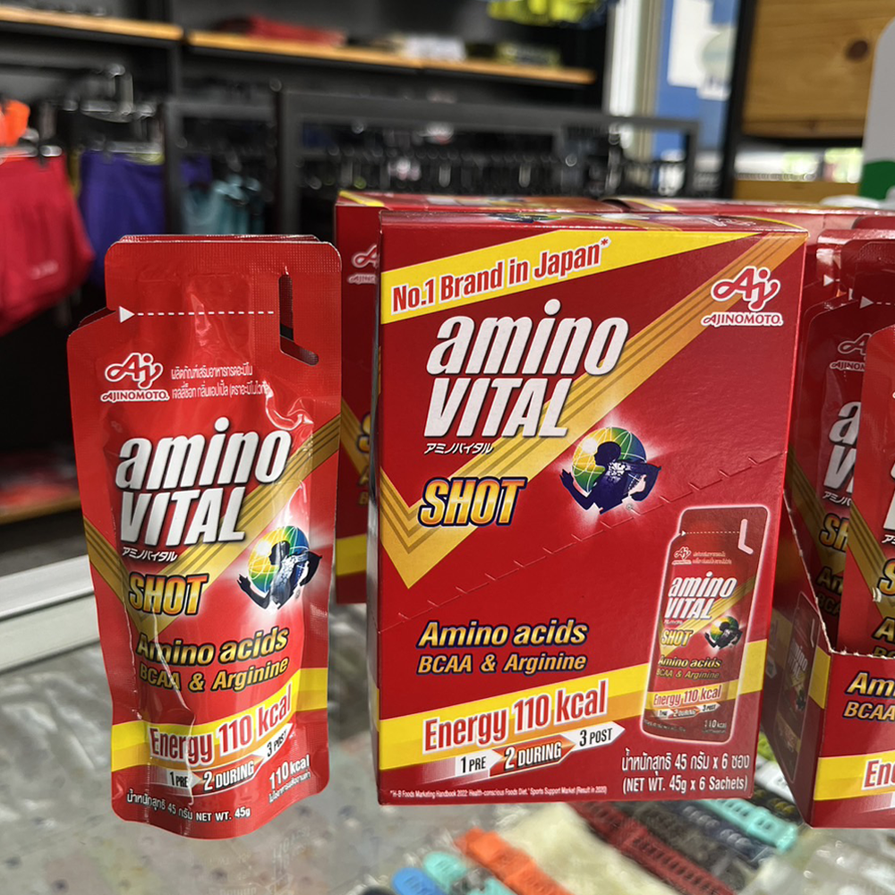 Amino VITAL Amino Acids Gel Shot 45g ให้พลังงาน 110 กิโลแคลลอรี่สำหรับออกกำลังกาย (Z20)