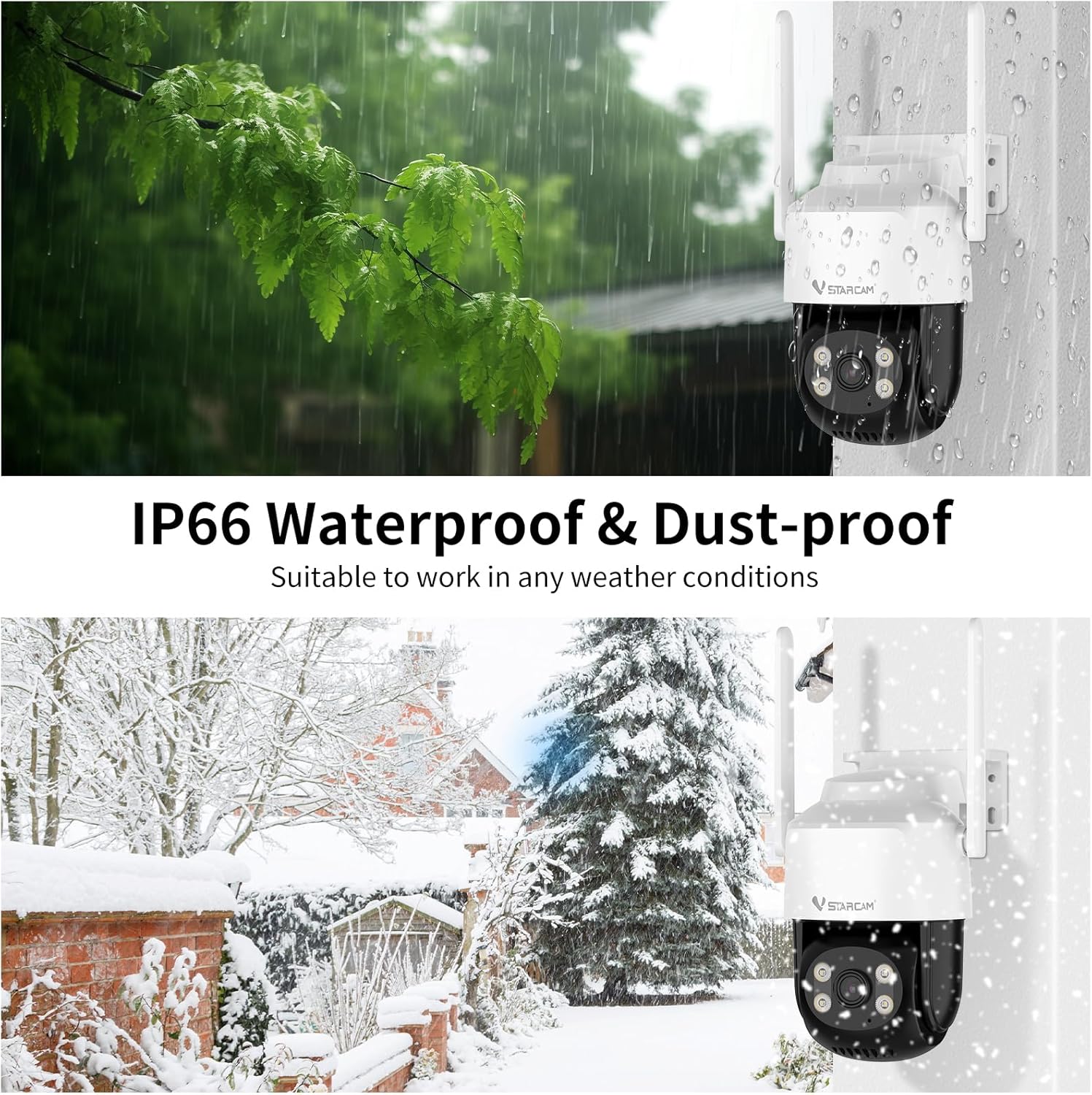 Vstarcam Vstarcam กล้องวงจรปิดกล้องใช้ภายนอก รุ่นC622 กล้องมีWIFIในตัว บันทึกภาพและเสียง ขาว