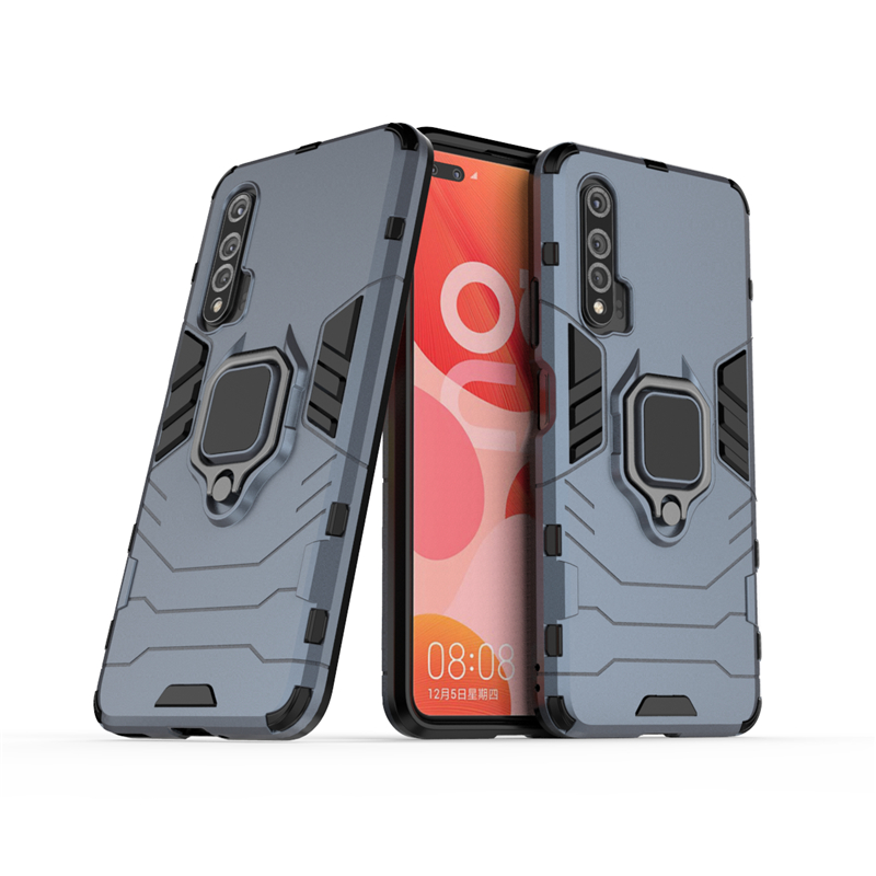 Case Huawei nova 6 #เคสฝาหลังพลาสติกแข็ง +TPU Hybrid Case มีแหวนสวมนิ้วโลหะ