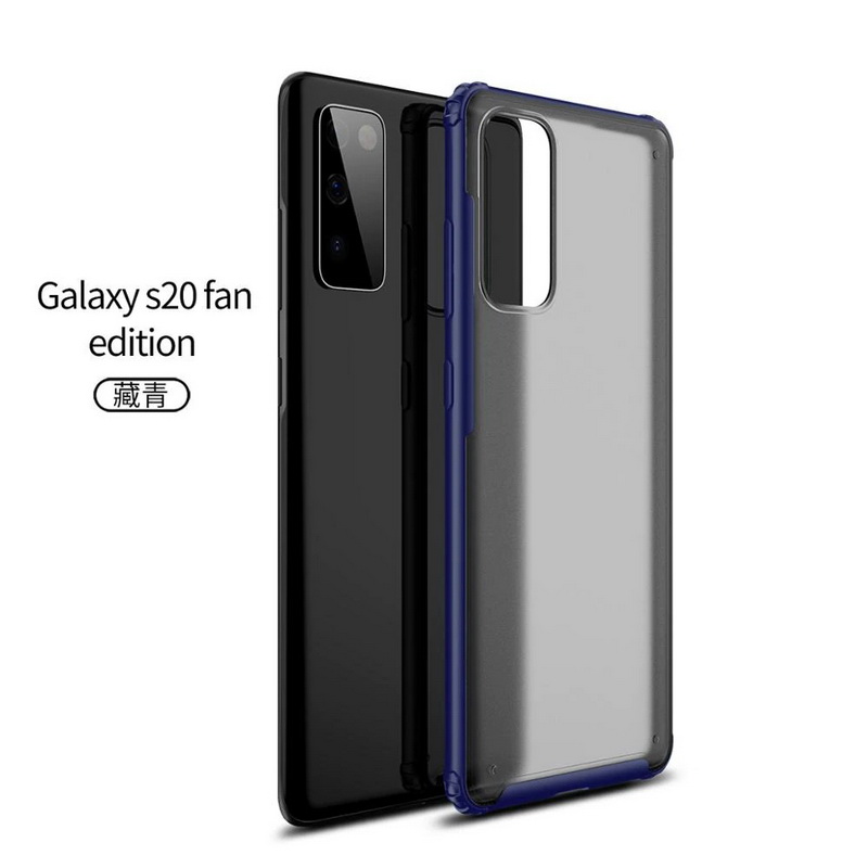 Case Samsung Galaxy S20 FE / S20 FE 5G #เคสฝาหลังโปร่งแสงสีขุ่นขอบทึบ +TPU Hybrid Case
