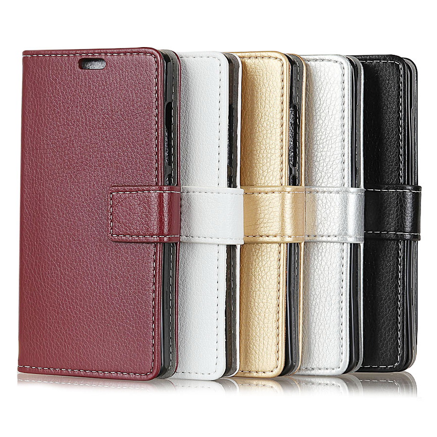 เคส Samsung Galaxy Note 9 #เคสฝาพับแบบกระเป๋าสตางค์หนัง PU ผิวลิ้นจี่ Litchi Grain Wallet