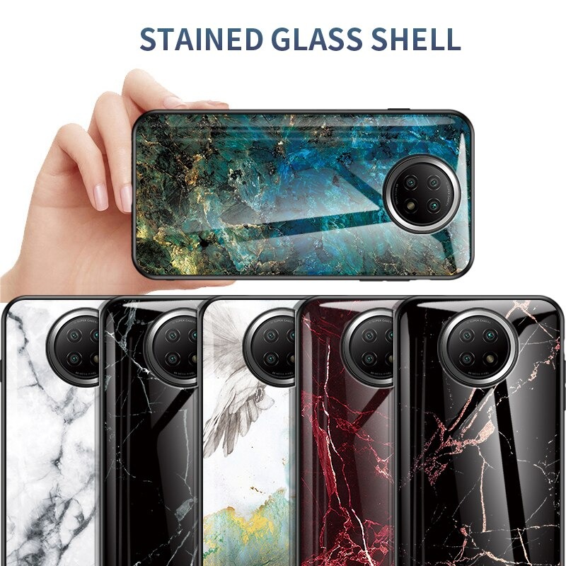 Case Redmi Note 9T 5G #เคสฝาหลัง Gradient Color ลายหินอ่อน Glass + PC + TPU Hybrid Case