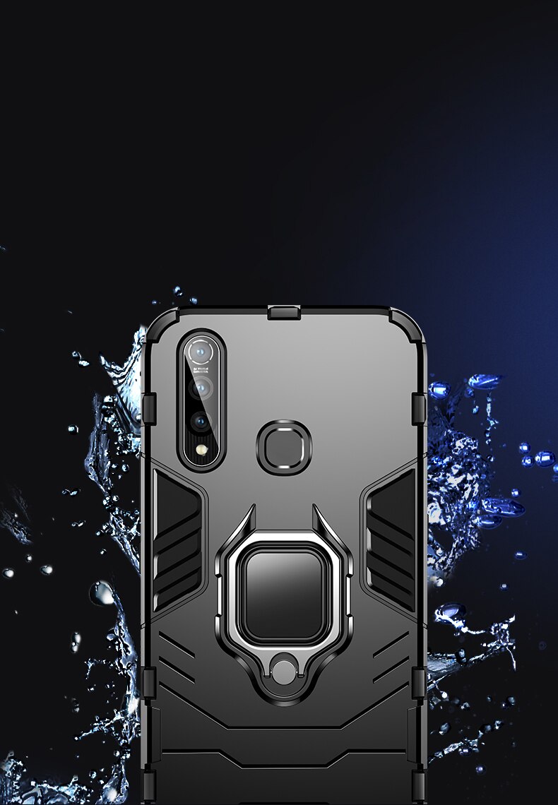 Case Vivo Y19 #เคสฝาหลังพลาสติกแข็ง +TPU Hybrid Case มีแหวนสวมนิ้วโลหะ