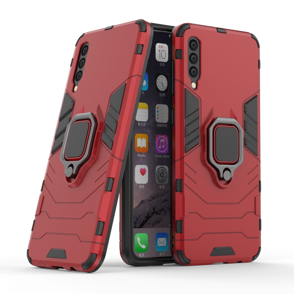 Case Samsung Galaxy A70 #เคสฝาหลังพลาสติกแข็ง +TPU Hybrid Case มีแหวนสวมนิ้วโลหะ