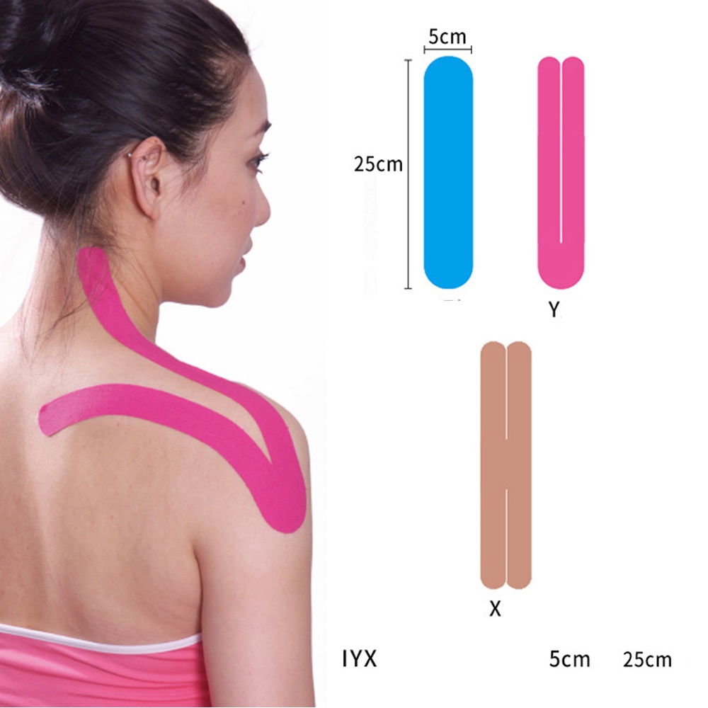 เทปบำบัด เทปติดกล้ามเนื้อ เทปพยุงกล้ามกล้ามเนื้อ 1 ชุดมี 10 เส้น (P02)