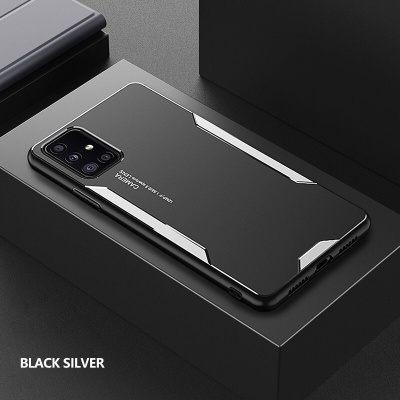 เคส Samsung Galaxy A71 5G #เคสฝาหลังไฮบริด Metal +TPU Shockproof metal back plate Phone Back Cover