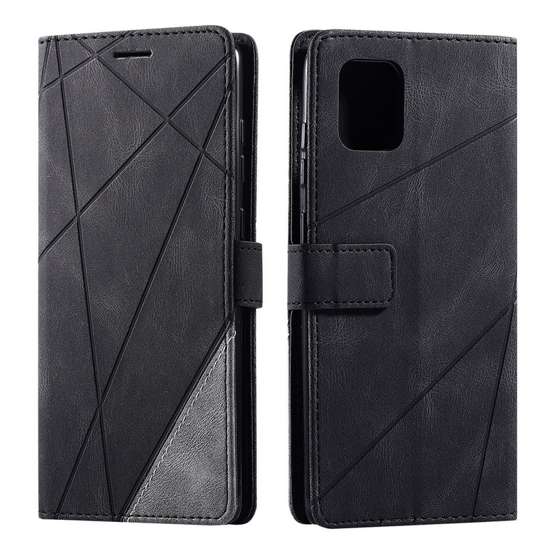 เคส Samsung Galaxy Note 10 lite #เคสฝาพับหนัง PU มีช่องเสียบบัตรอื่นๆในตัว Geometric Pattern Leather Card Holder Protective
