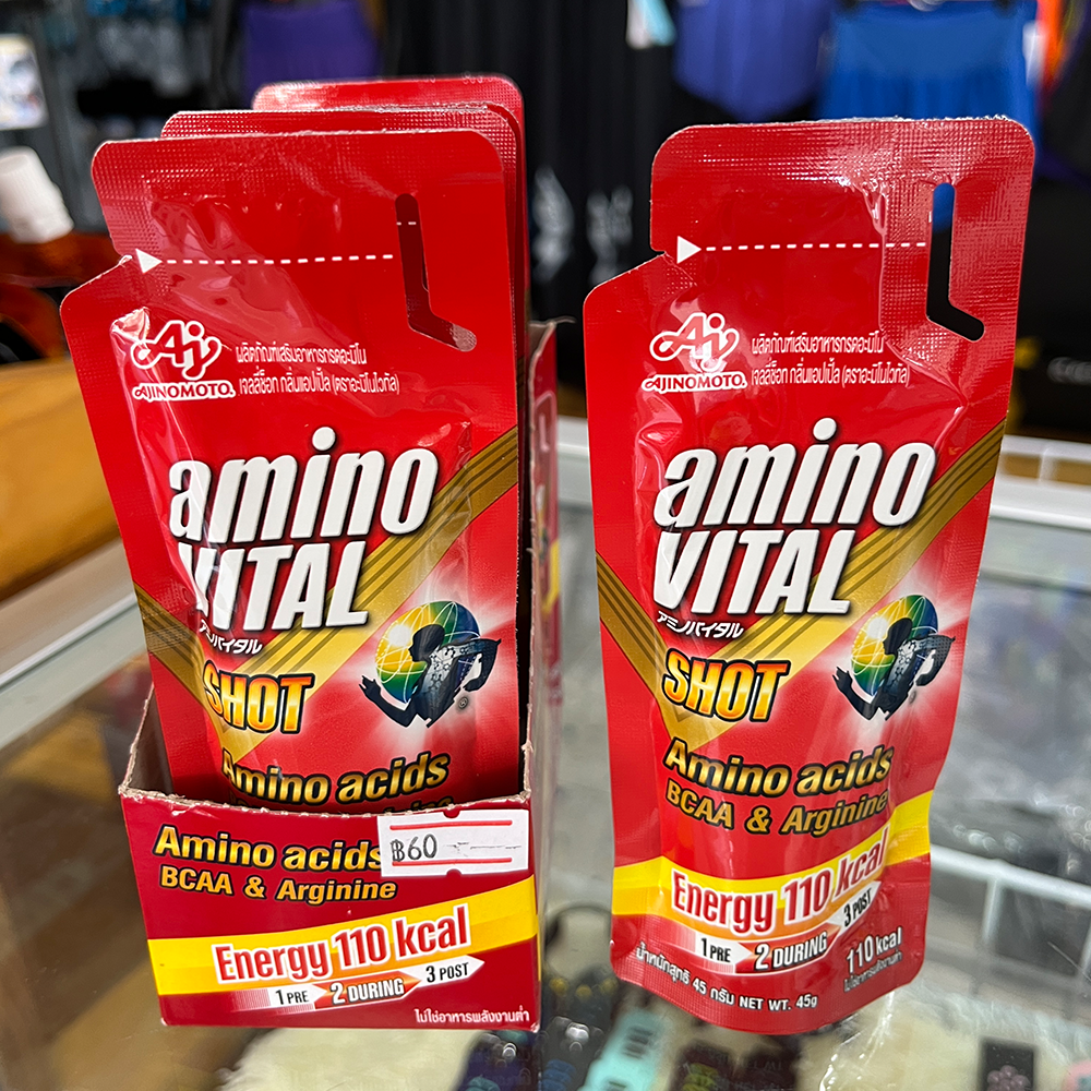 Amino VITAL Amino Acids Gel Shot 45g ให้พลังงาน 110 กิโลแคลลอรี่สำหรับออกกำลังกาย (Z20)