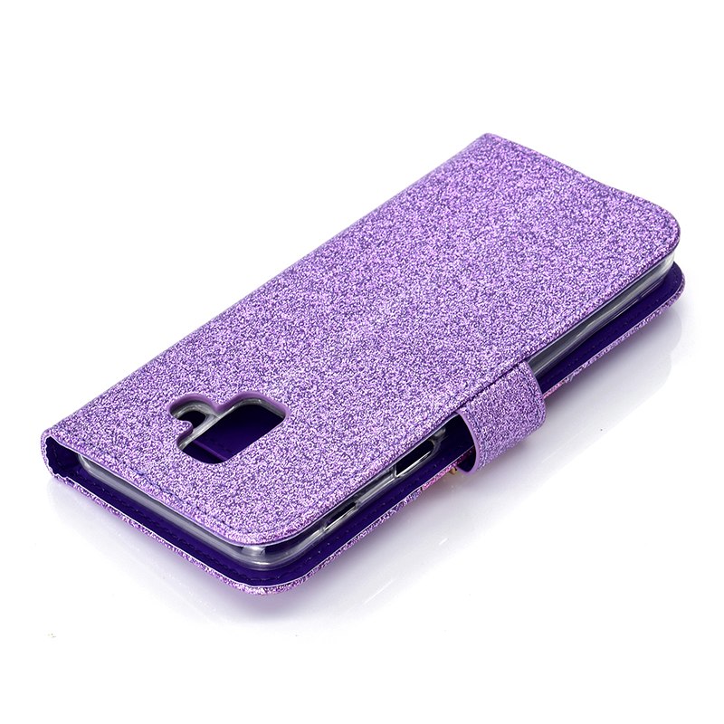 Case Samsung Galaxy A6 (2018) #เคสฝาพับแบบกระเป๋าสตางค์ Glitter Powder ตกแต่ง Rhinestone มีกระจก