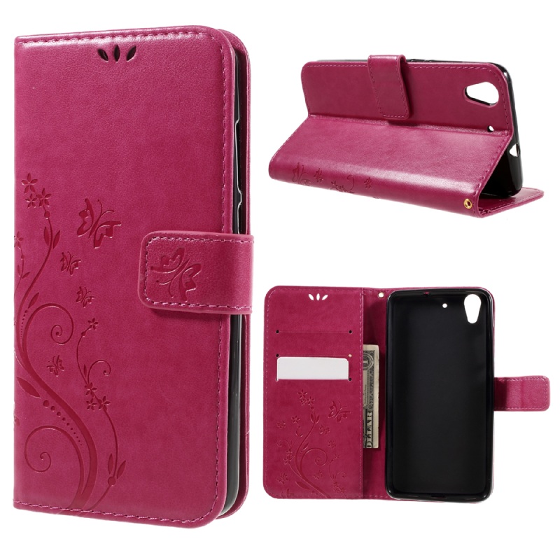 Case Huawei Y6 II *** Honor 5A ฝาพับสไตล์กระเป๋าสตางค์ปั้มลาย Butterfly & Flower Leather Wallet Stand Case