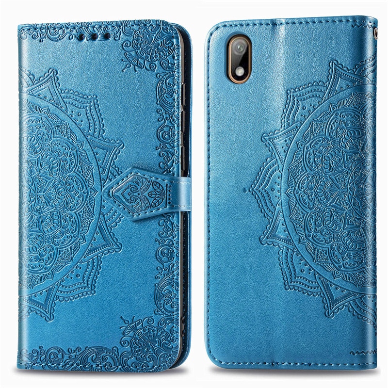 Case Huawei Y5 2019 #เคสฝาพับหนัง PU ผิวลายนูน Embossed Mandala Flower Leather Wallet