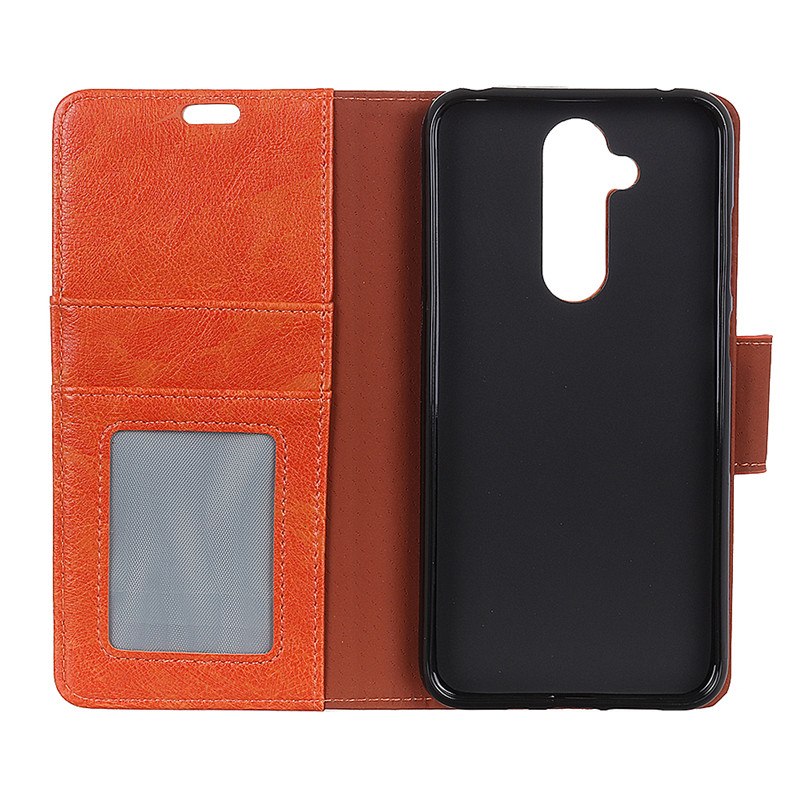 เคส Nokia 8.1 / X7 #เคสฝาพับหนังแยกคุณภาพดีราคาถูก Textured Split Leather