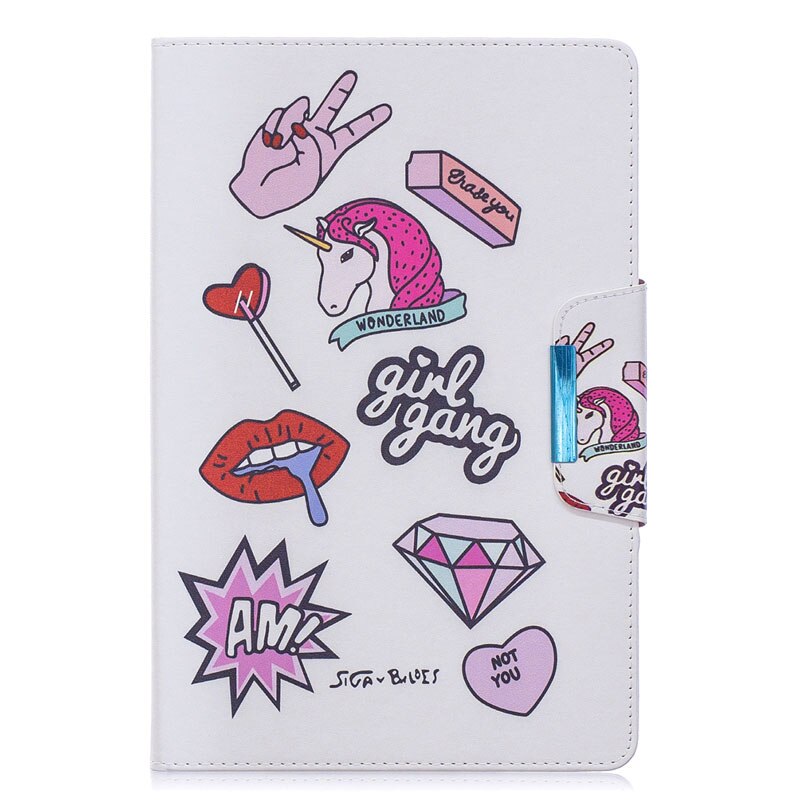 Case Samsung Galaxy Tab A 10.1 (2019) SM-T510 SM-T515 #เคสฝาพับพิมพ์ลาย Pattern Printing Wide Clasp Stand Wallet Flip Leather
