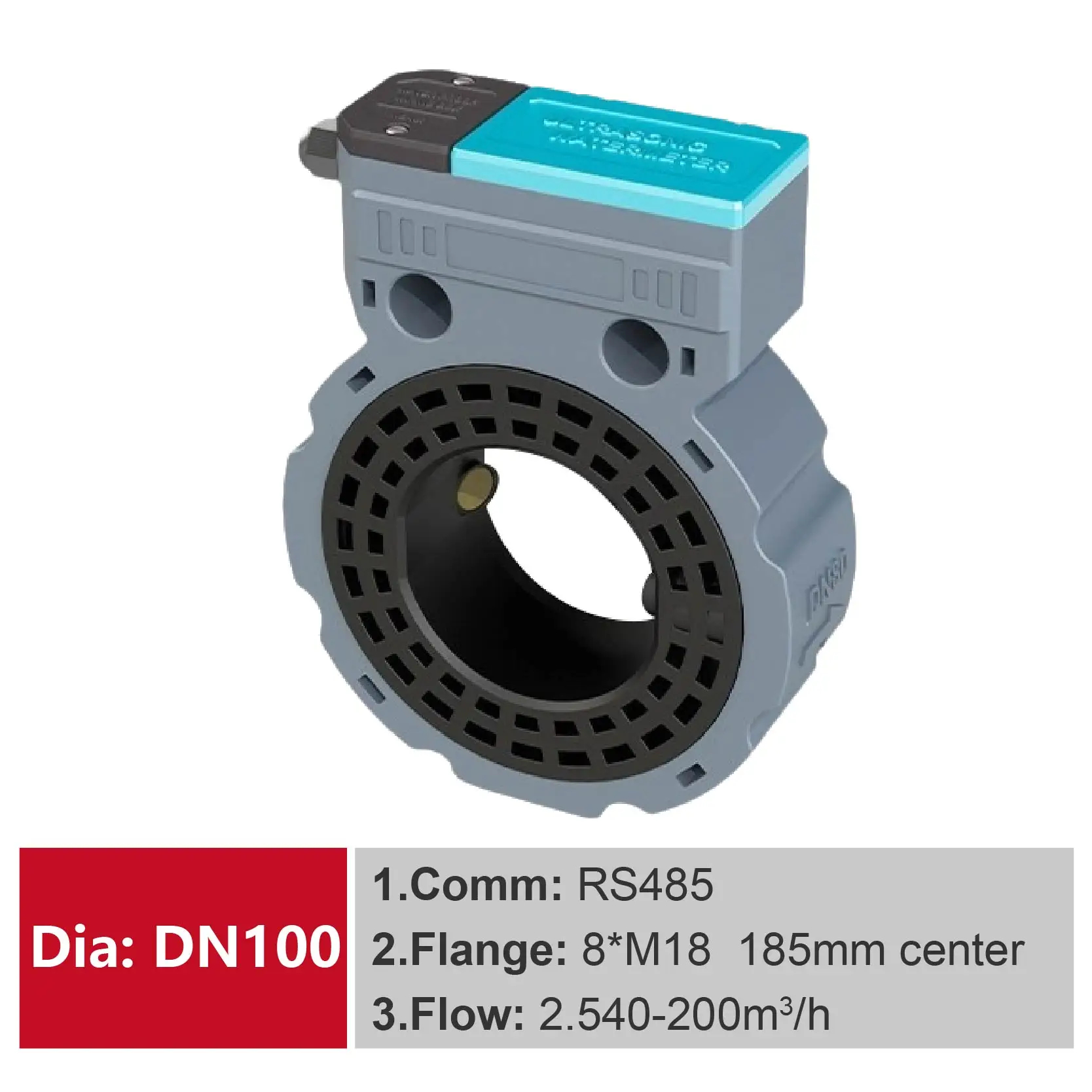 IP68 Intelligent Ultrasonic Water Flow Meter Battery Operated RS485 Pipe Mounted For Agriculture