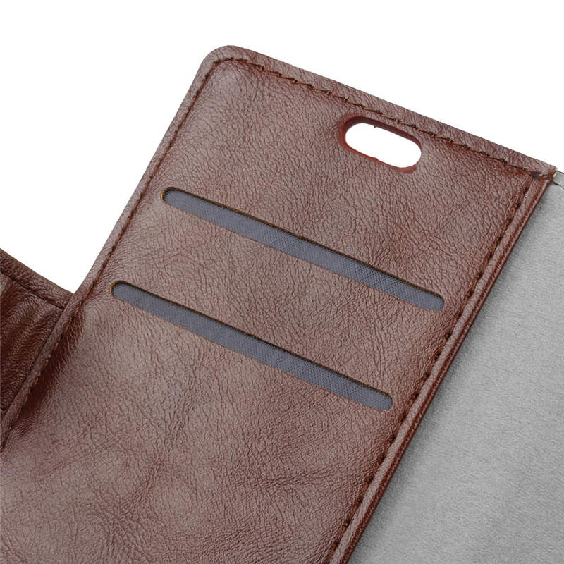 เคส Xiaomi Redmi 5 #เคสฝาพับหนัง PU ผิวหนังม้า Crazy Horse Texture Leather Wallet
