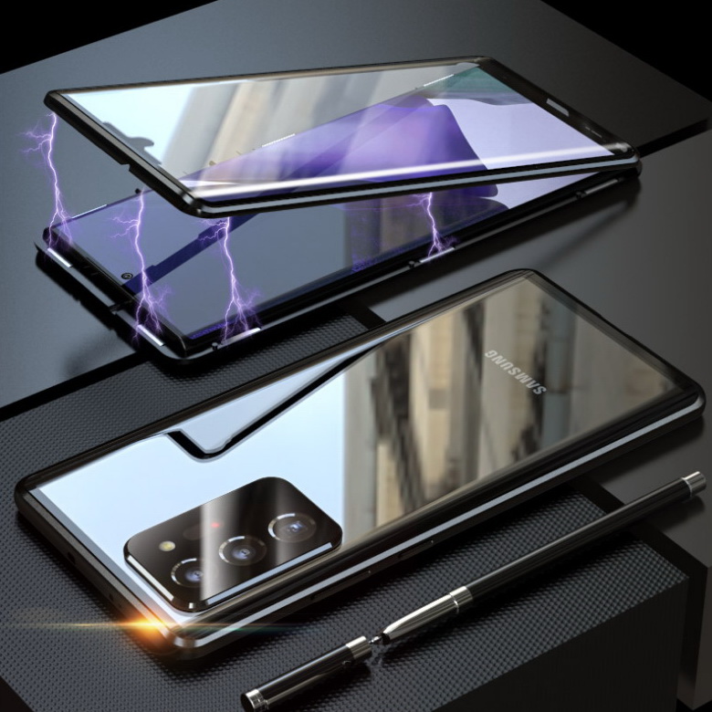 เคส Samsung Galaxy S20 Ultra / S20 Ultra 5G #เคสฝาครอบกระจกประกบหน้าหลังขอบโลหะดูดซับแม่เหล็ก Fully Protection Magnetic Adsorption Glass Metal Phone Protective