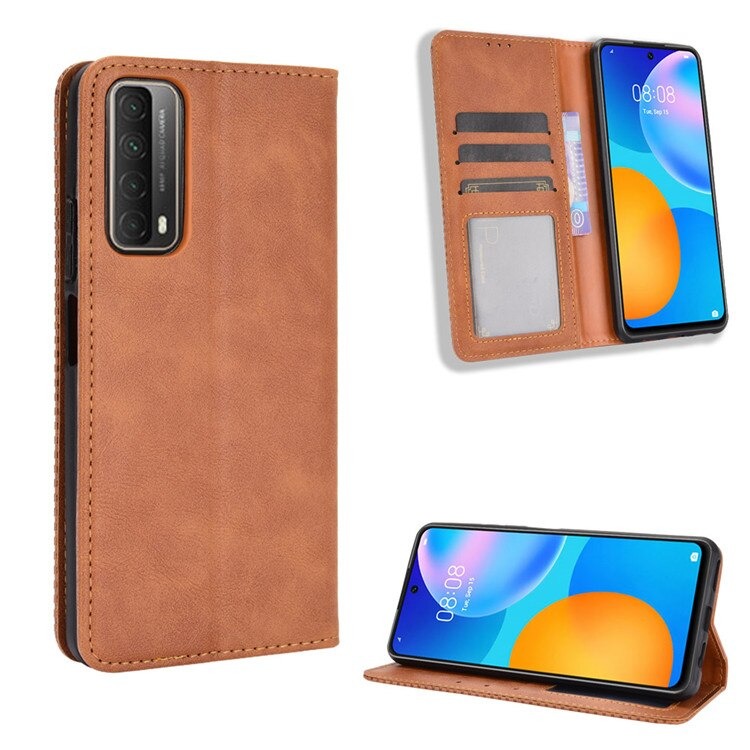 เคส Huawei Y7a #เคสฝาพับปกหนังสไตล์วินเทจดูดซับอัตโนมัติแบบกระเป๋าสตางค์