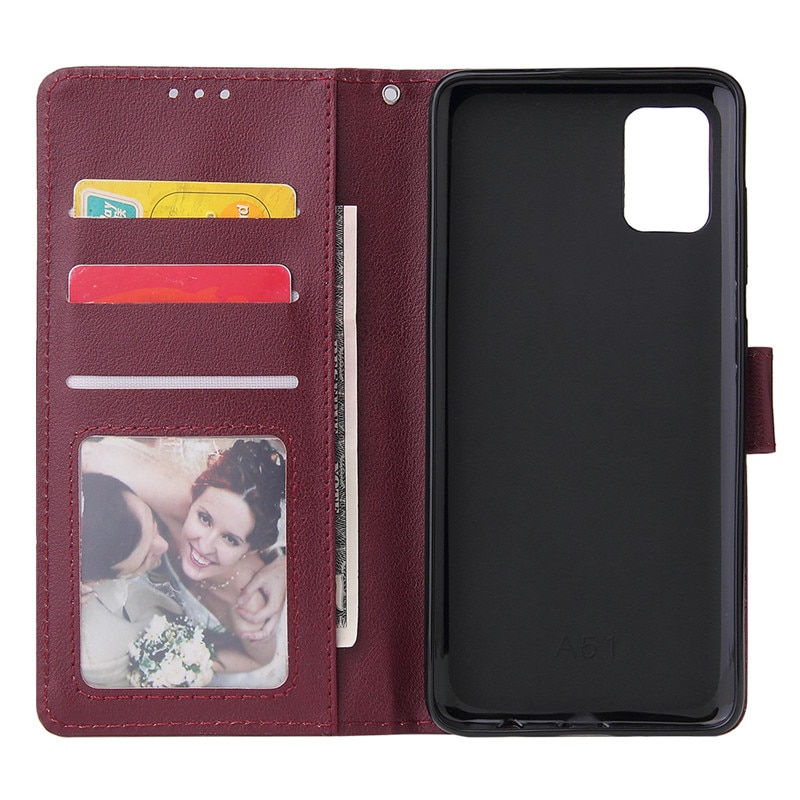 Case Samsung Galaxy A51 #เคสฝาพับหนัง PU แบบกระเป๋าสตางค์ Classic Wallet Leather Stand Phone Cover
