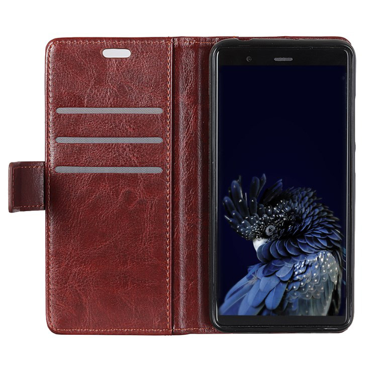 Case Xiaomi Redmi Note 6 Pro #เคสฝาพับหนัง PU ผิวหนังม้า Rivet Decor Crazy Horse Texture