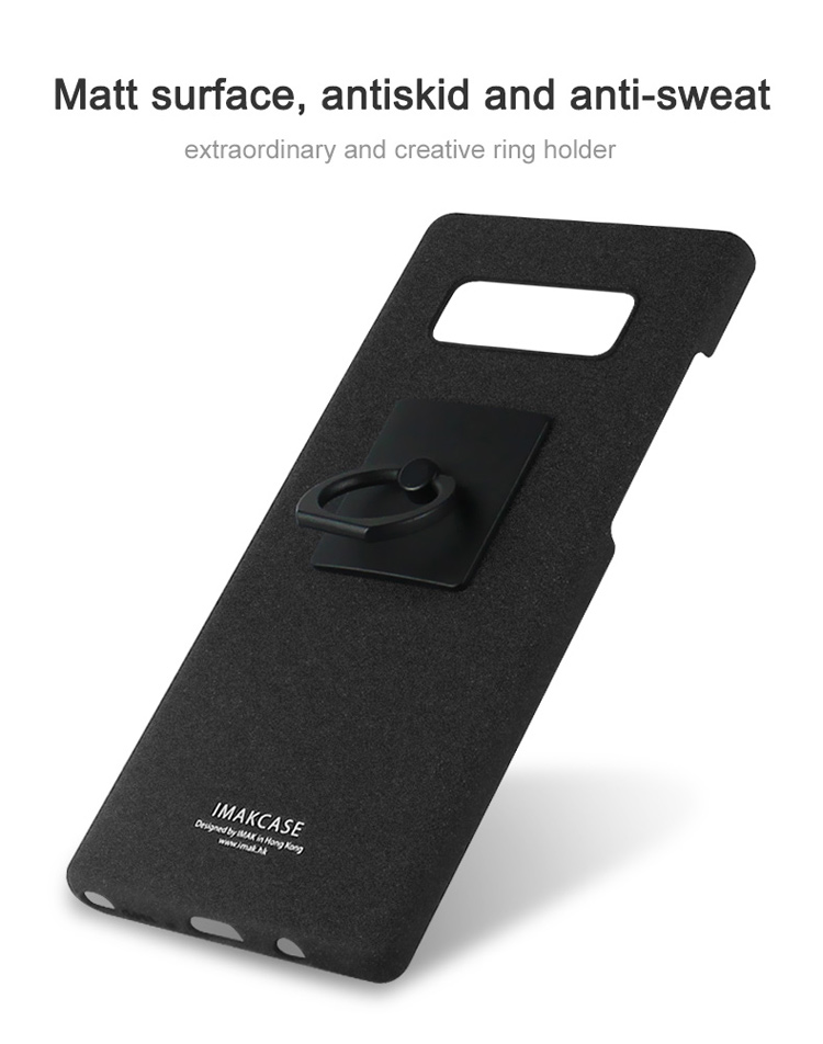 Case Samsung Galaxy Note 8 #เคสฝาหลัง IMAK Kickstand Matte Hard Case มีแหวนสวมนิ้วคุณภาพดีราคาถูก