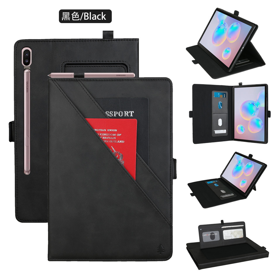 Case Samsung Galaxy Tab S7 Plus T970/T976 #เคสฝาพับหนัง PU ช่องเสียบการ์ดภายนอกและภายใน Flip Card Slots Stand Leather