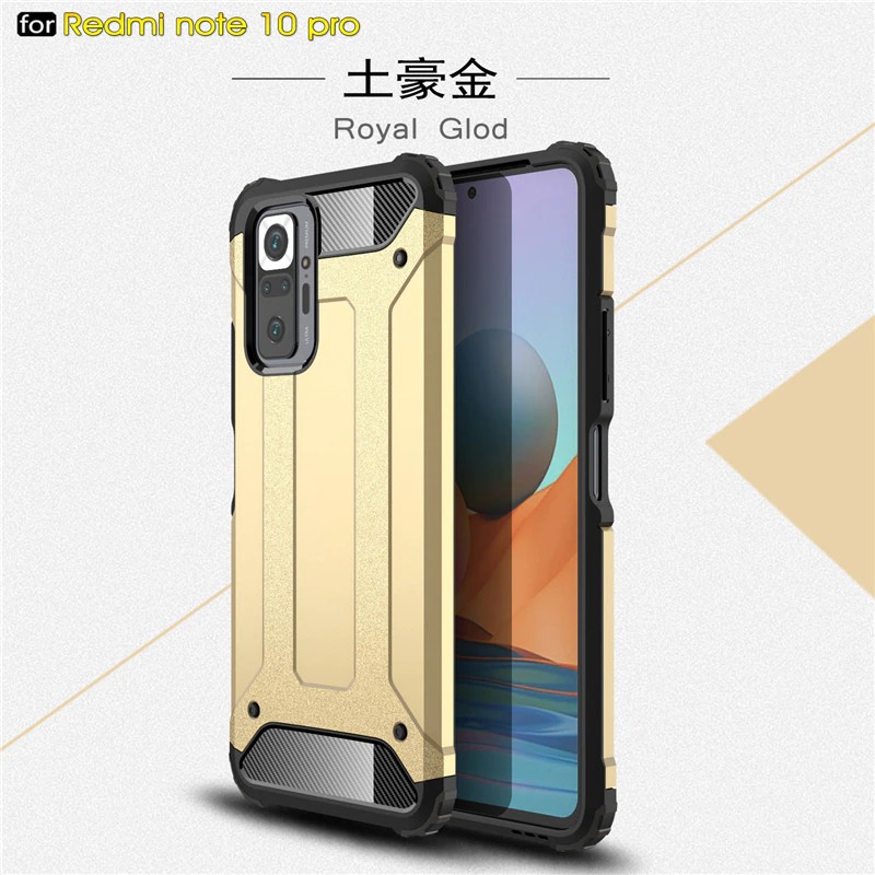 Case Redmi Note 10 Pro #เคสฝาหลังเกราะป้องกัน ไฮบริด พลาสติก+TPU Heavy Duty Rugged Hybrid