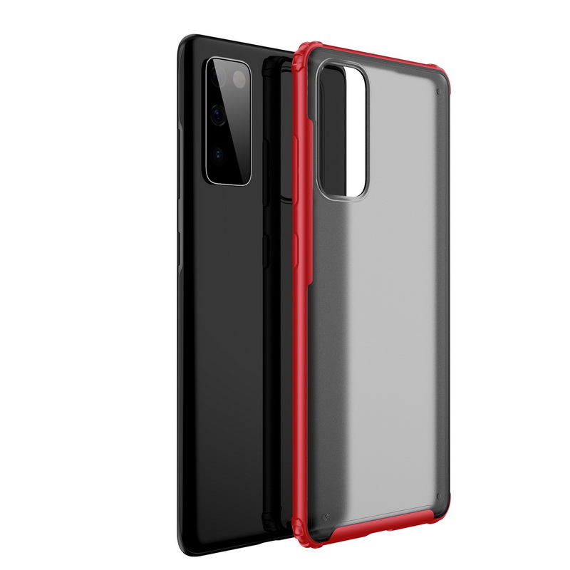Case Xiaomi Mi 10T Pro#เคสฝาหลังโปร่งแสงสีขุ่นขอบทึบ +TPU Hybrid Case