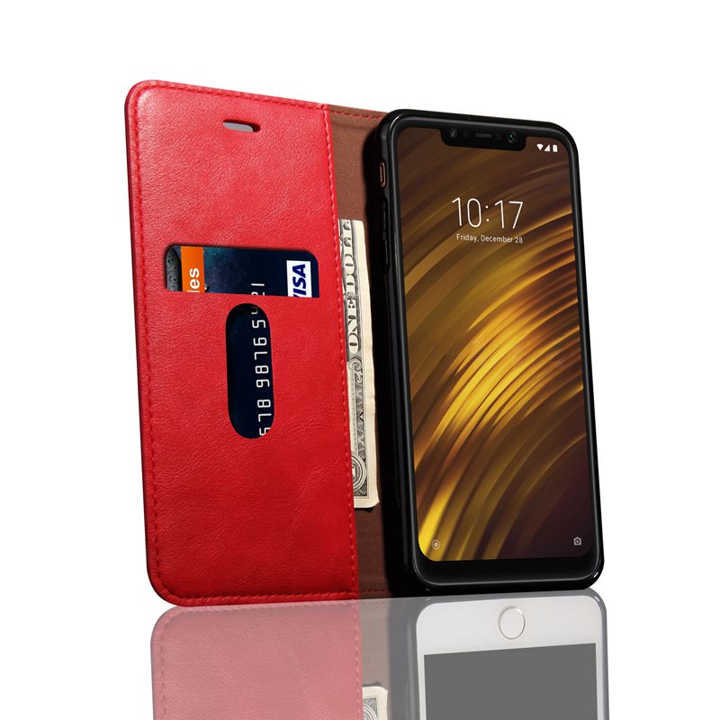 เคส Xiaomi Pocophone F1 #เคสฝาพับหนัง PU Crazy Horse Texture Retro Leather Auto-absorbed Wallet คุณภาพดี
