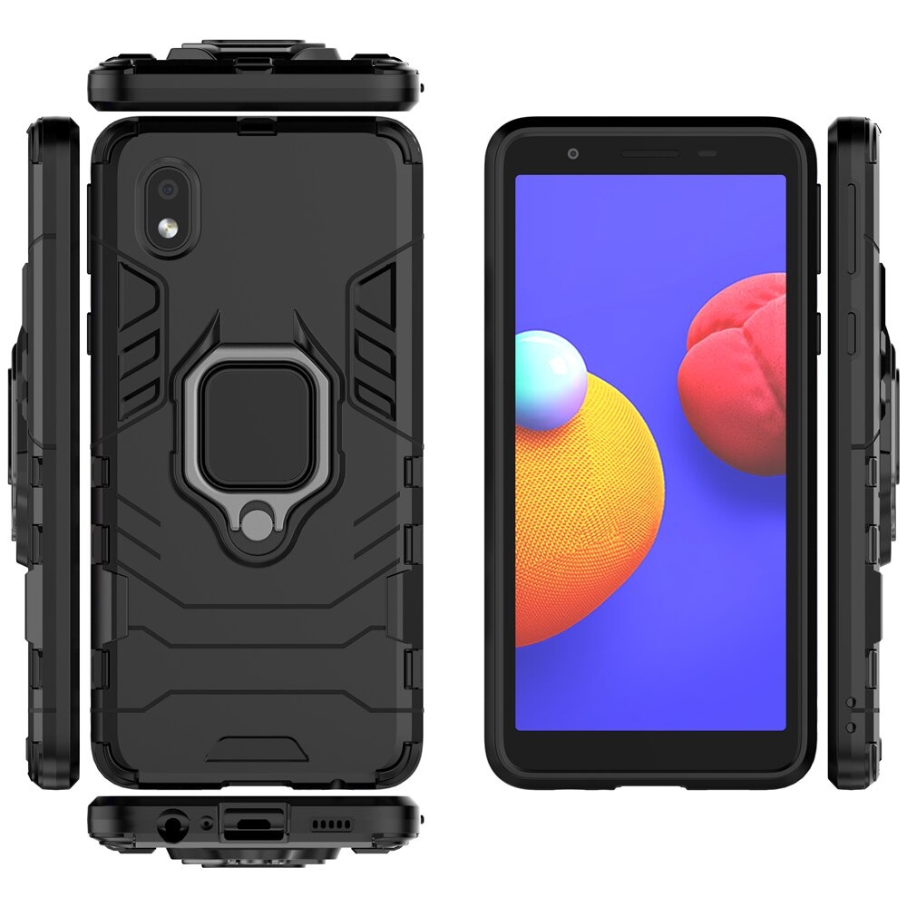Case Samsung Galaxy A01 Core #เคสฝาหลังพลาสติกแข็ง +TPU Hybrid Case มีแหวนสวมนิ้วโลหะ