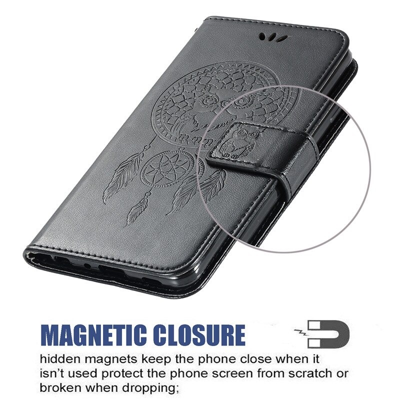 เคส Xiaomi Mi 11 #เคสฝาพับแบบกระเป๋าสตางค์ฝาพับหนัง PU ลายนกฮูก Imprint Owl Dream Catcher PU Leather