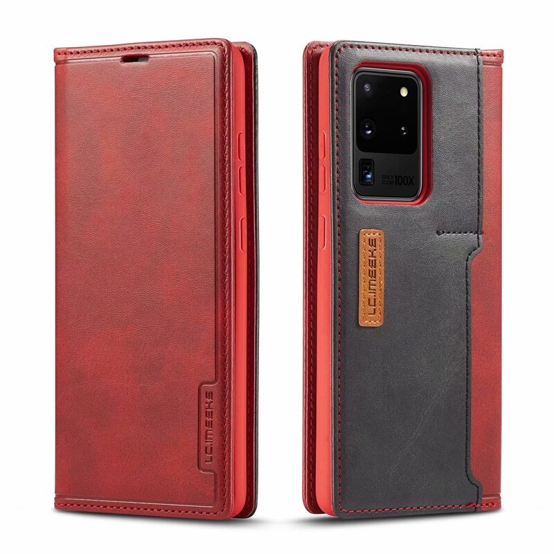 Case Samsung Galaxy S20 Ultra / S20 Ultra 5G #เคสฝาพับหนัง PU สไตล์กระเป๋าสตางค์พร้อมช่องใส่การ์ด Fashion Retro Card Slot Wallet Flip Cover PU Leather Phone Case
