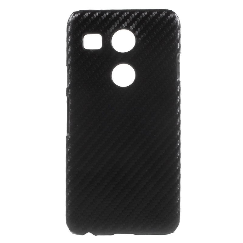 เคส LG Nexus 5X ฝาหลังพลาสติกแข็งเคลือบหนัง PU คาร์บอนไฟเบอร์สวยงามทันสมัย