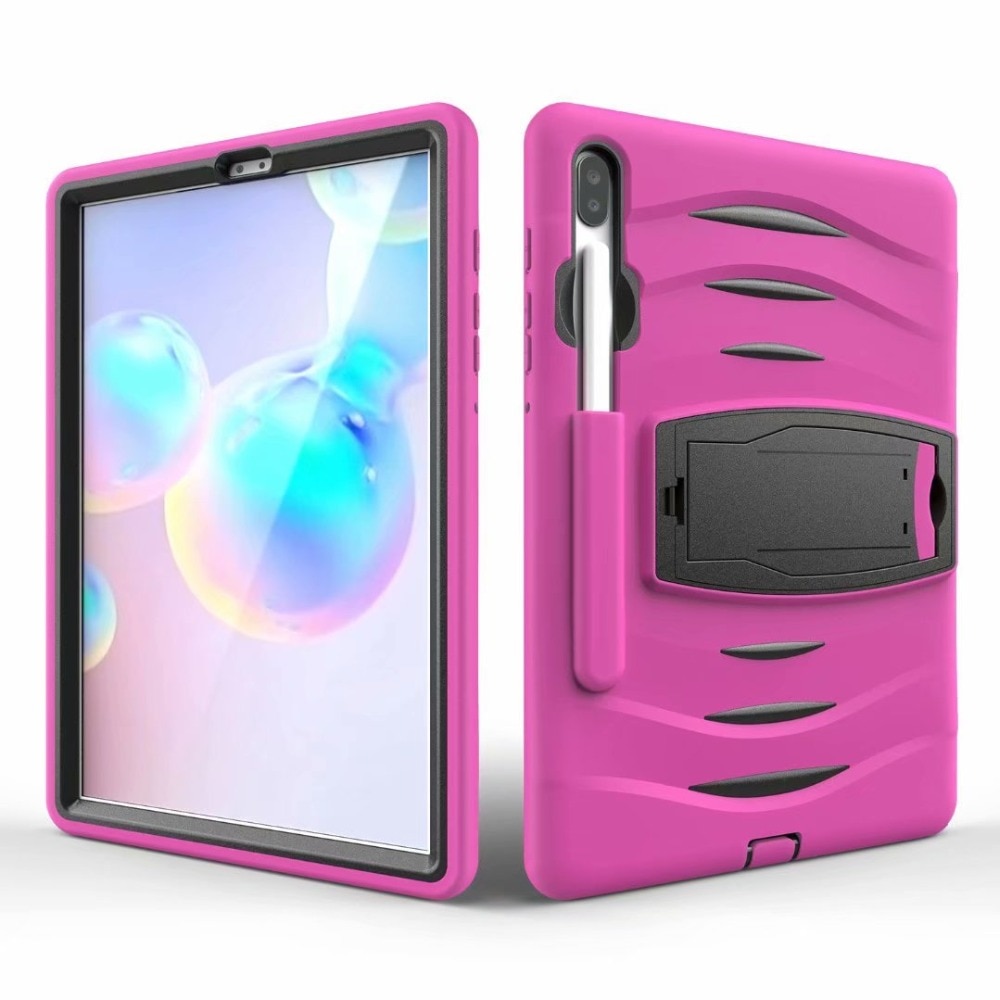 Case Samsung Galaxy Tab S6 SM-T860/T865 #เคสฝาหลังกันกระแทกพลาสติกแข็ง + ซิลิโคนพร้อมขาตั้ง